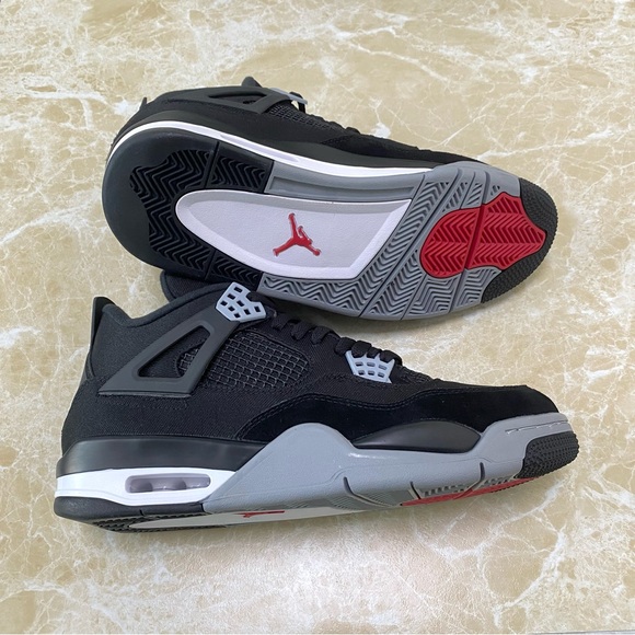 Jordan 4 Retro Black Canvas -Men’s Sneakers Shoes -Versatile Streetwear - Picture 8 of 10